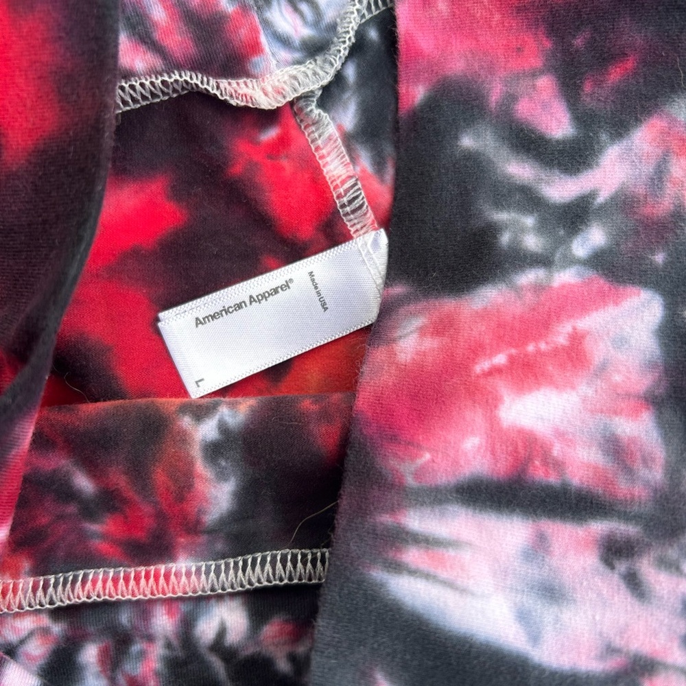 American Apparel Red and Black Tie-Dye Leggings - Picture 5 of 8